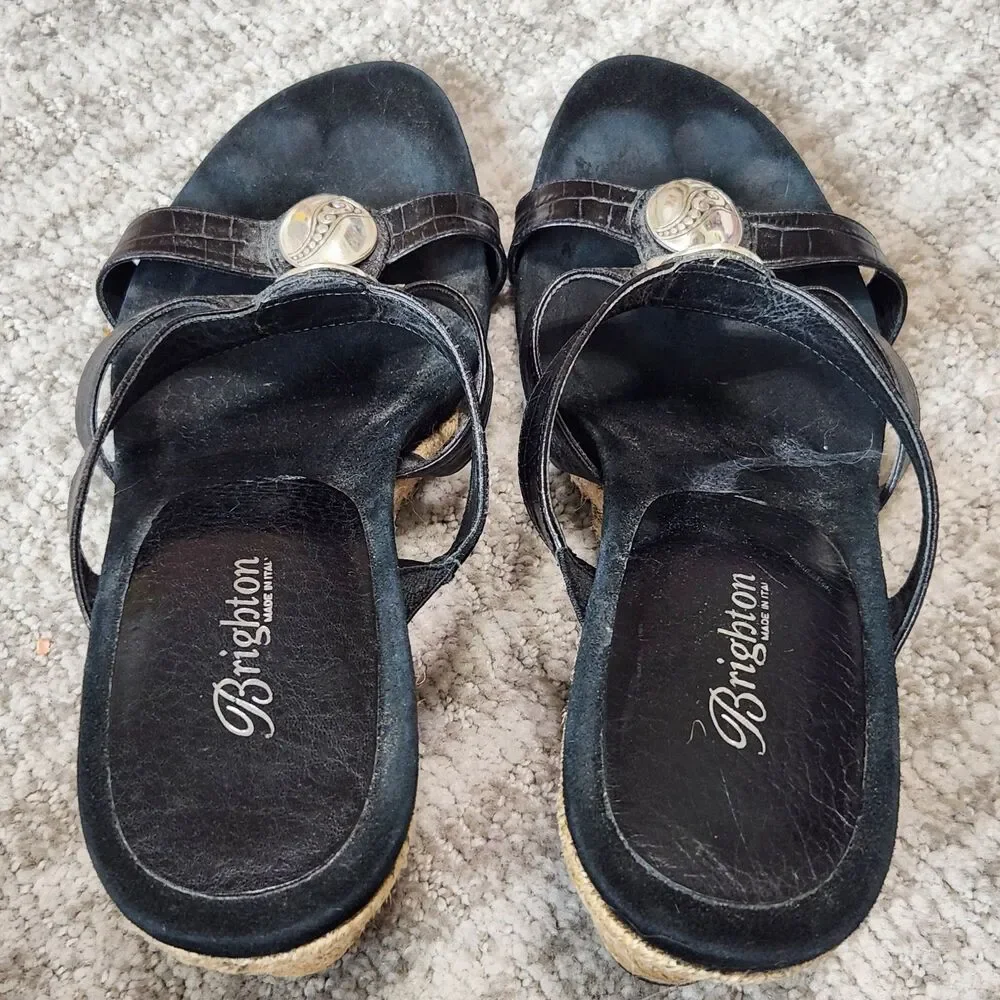 Brighton women's Elena wedge shoes black size 9.5 - Picture 8 of 10